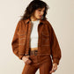Ariat New Boxy Cropped Denim Jacket in Pecan Brown