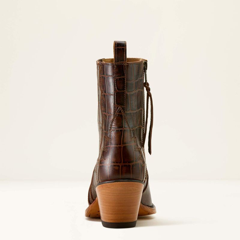 Ariat Jade X Toe Western Boot in Luxe Espresso Croc Print