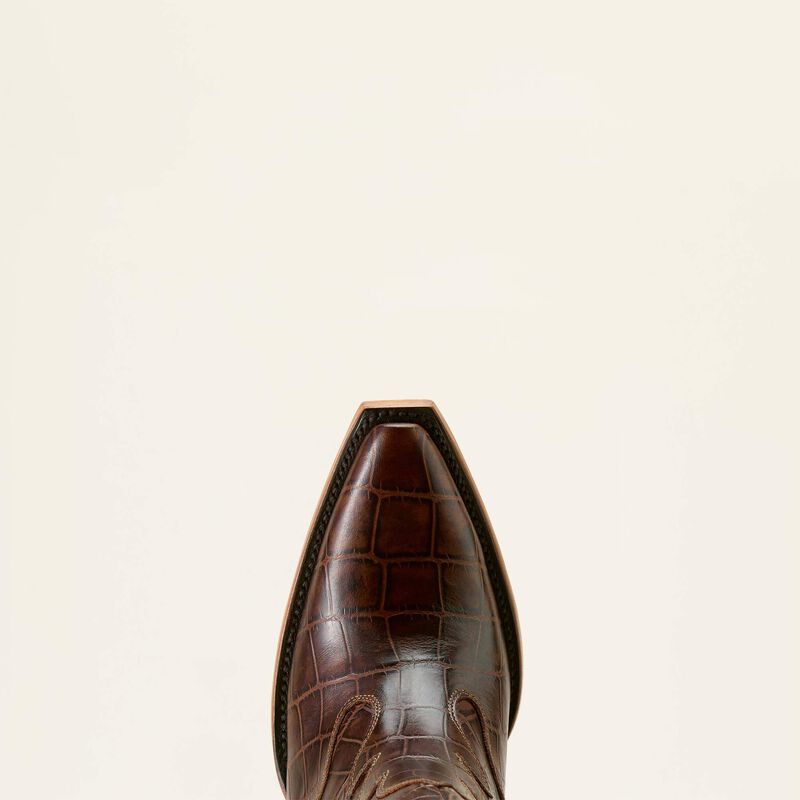 Ariat Jade X Toe Western Boot in Luxe Espresso Croc Print