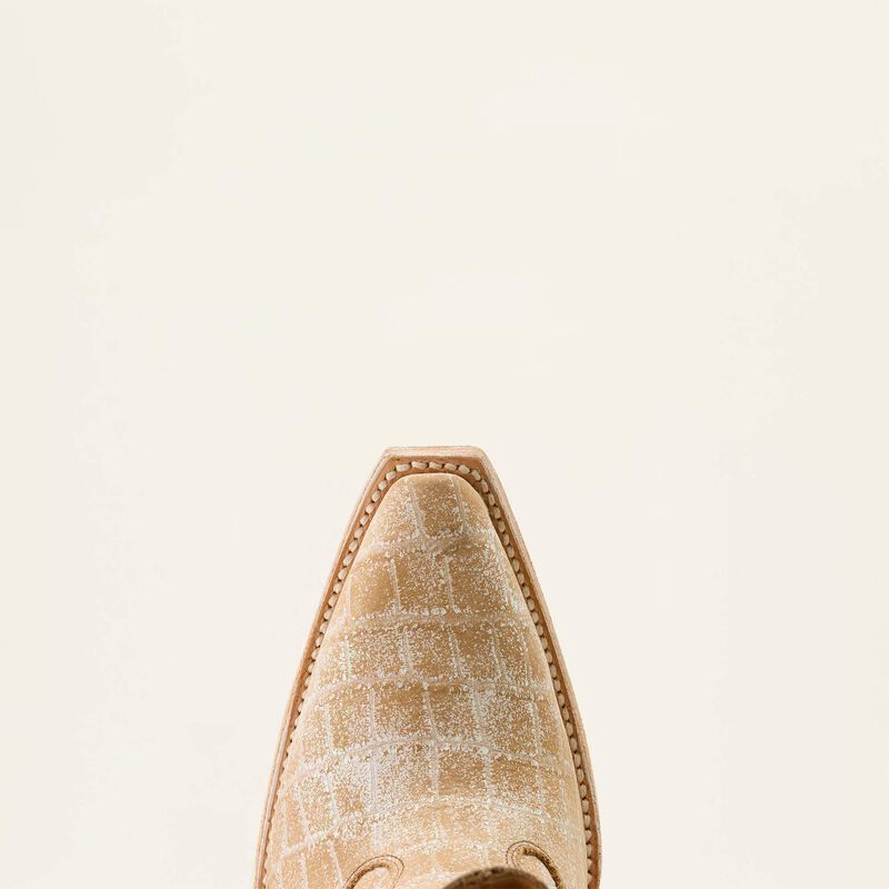 Ariat Jade X Toe Western Boot in Distressed Crema Croc Print