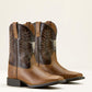 Ariat Stampede Wide Square Toe Western Boot in Desert Brown & Thunder Brown