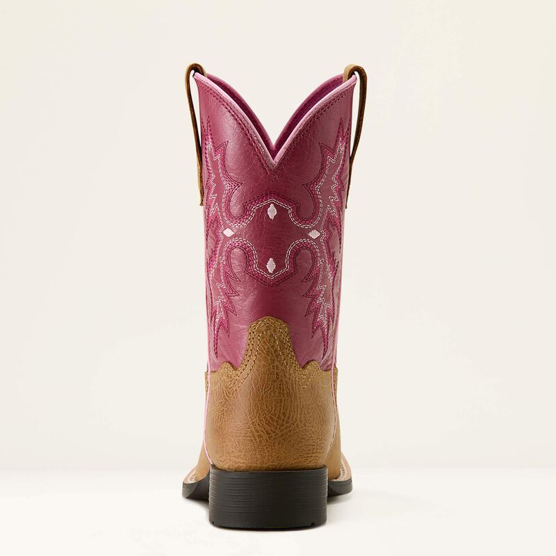 Ariat Toddler Tombstone Wide Square Toe Western Boot in Cottage/ Rosebud