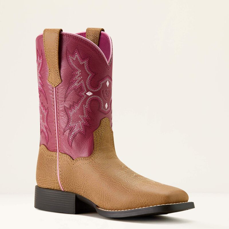 Ariat Toddler Tombstone Wide Square Toe Western Boot in Cottage/ Rosebud