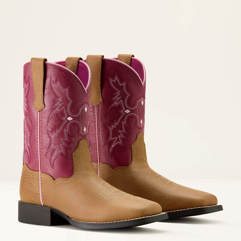 Ariat Toddler Tombstone Wide Square Toe Western Boot in Cottage/ Rosebud