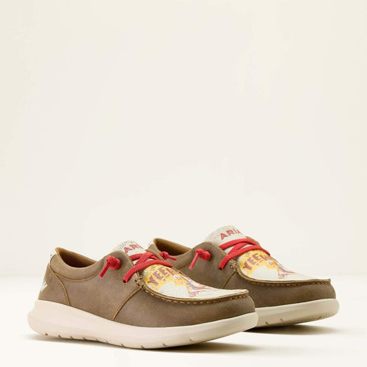 Ariat Hilo Sendero Shoe in Brown Bomber & Yeehaw Print