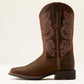 Ariat Round Up StretchFit Wide Square Toe Western Boot in Sassy Brown