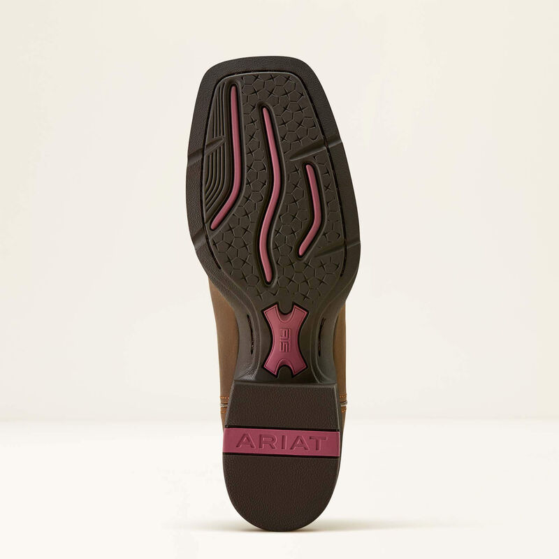 Ariat Round Up StretchFit Wide Square Toe Western Boot in Sassy Brown