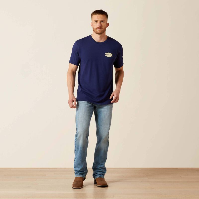 Ariat Mesa Motif Lockup T-Shirt in Medieval Blue