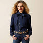 Ariat Puff Sleeve Denim Snap Shirt in Storm Dark