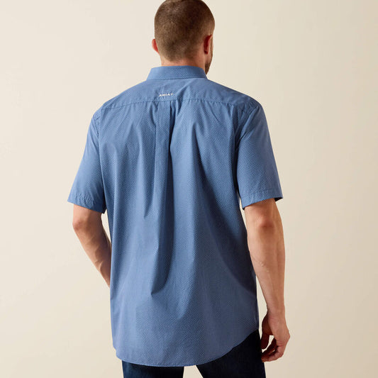 Ariat Wrinkle Free Case Classic Fit Shirt in Ensign Blue Geo Print