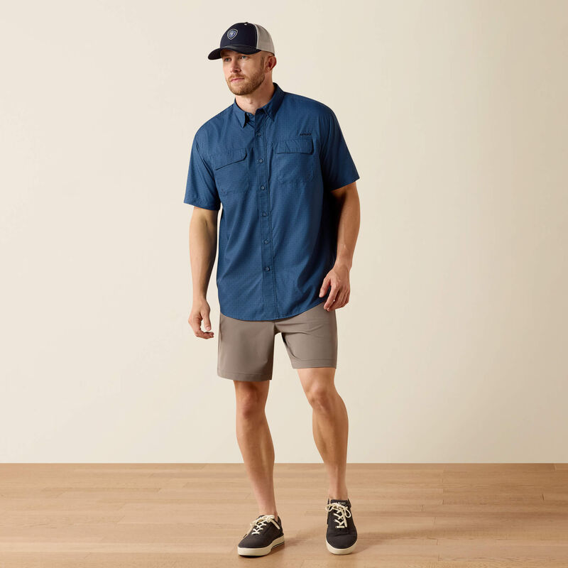 Ariat Printed VentTEK Outbound Classic Fit Shirt in Dark Denim Navy