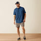 Ariat Printed VentTEK Outbound Classic Fit Shirt in Dark Denim Navy