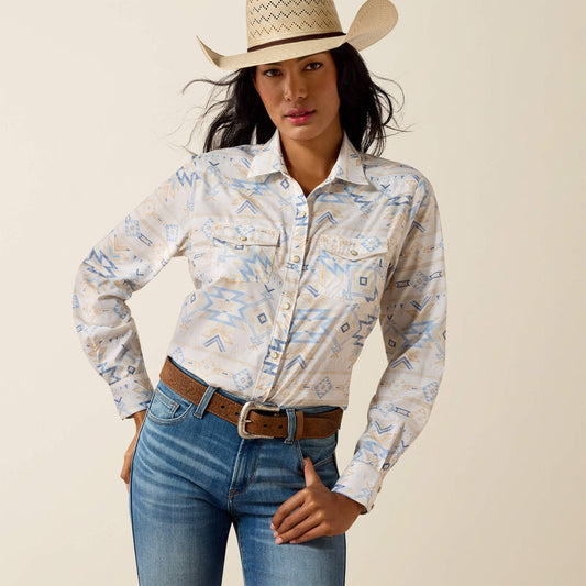 Ariat Western VentTEK Shirt in Turtledove Faded Southwest Print