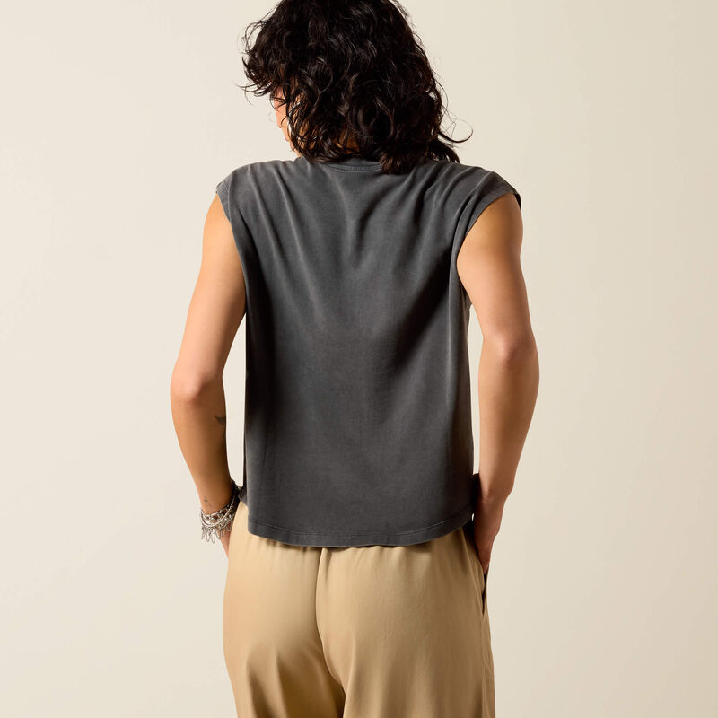 Ariat Dallas Cropped T-Shirt in Charcoal Mineral Wash