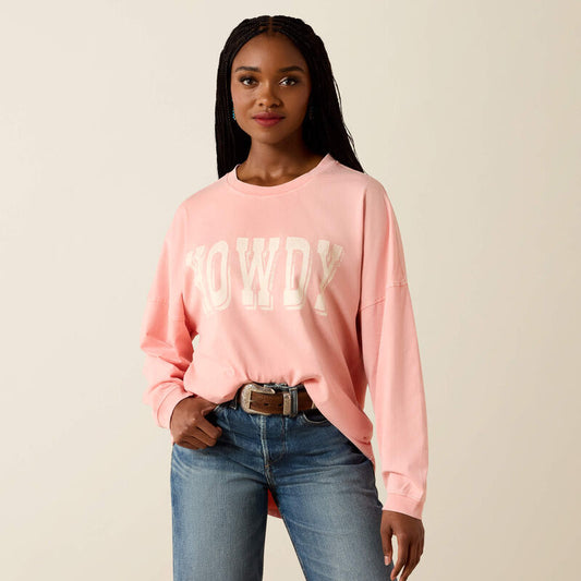 Ariat 'Howdy' Canvas Oversized Long Sleeve T-Shirt
