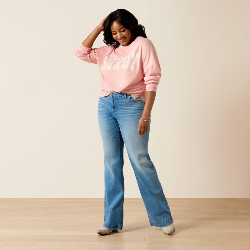 Ariat 'Howdy' Canvas Oversized Long Sleeve T-Shirt