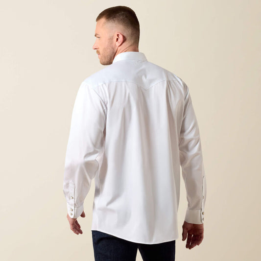 Ariat Lightweight Twill Classic Fit Snap Shirt in White
