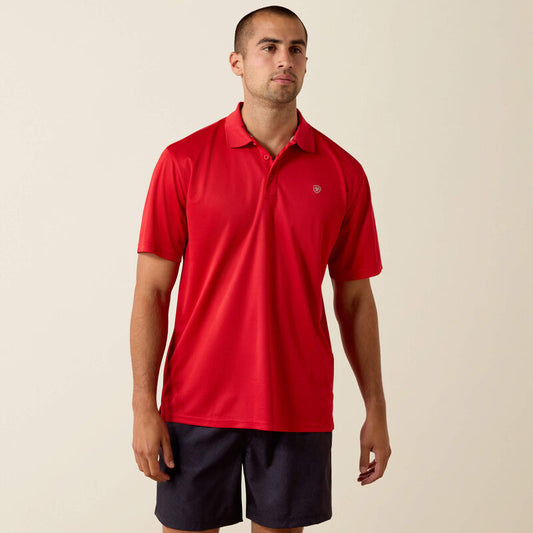 Ariat TEK Classic Fit Polo in Scarlet