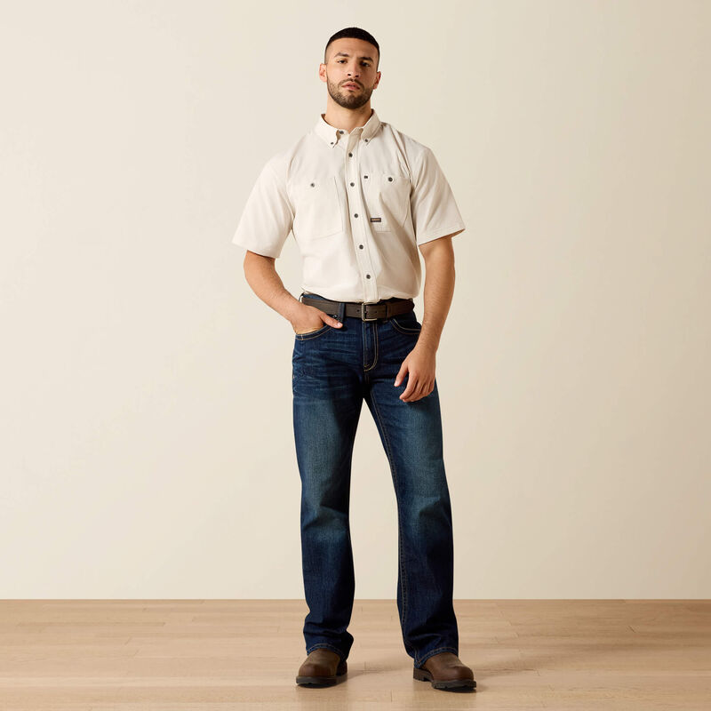 Ariat Rebar Made Tough 360 Airflow Work Shirt in Moonbeam