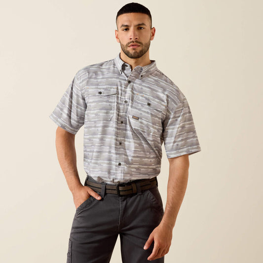 Ariat Rebar Made Tough VentTEK DuraStretch Work Shirt in Micro Chip Print
