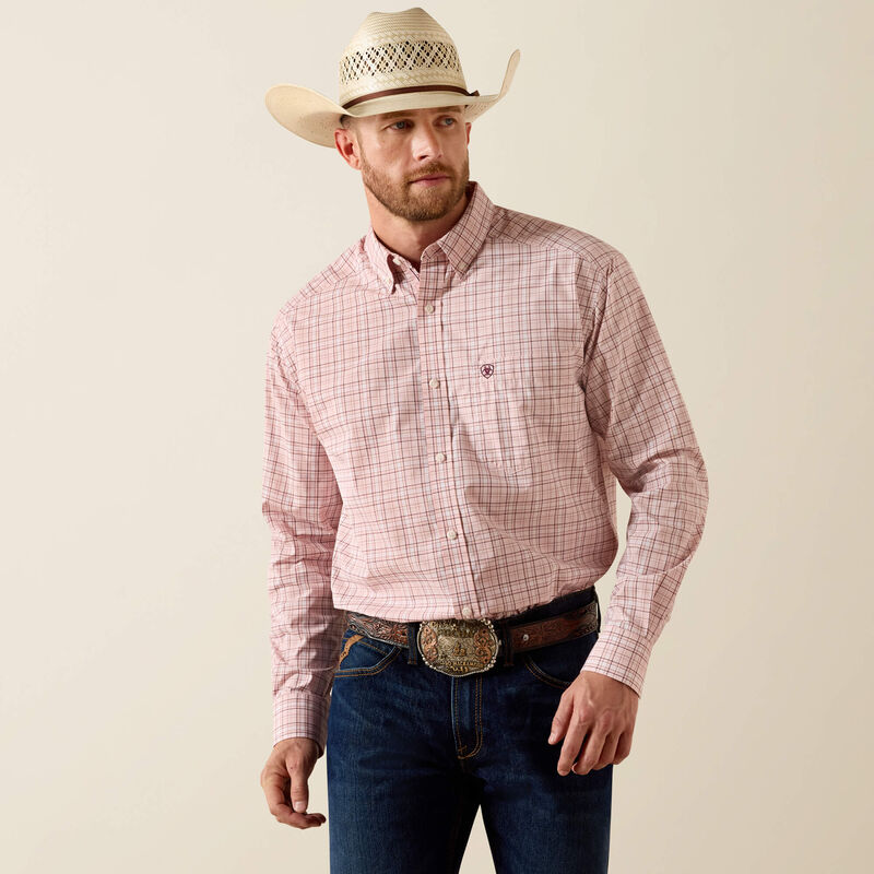 Ariat Pro Series Theoden Classic Fit Shirt in Peach Plaid