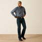 Ariat Teague Classic Fit Shirt in Chambray Blue Medallion Print/Acid Red