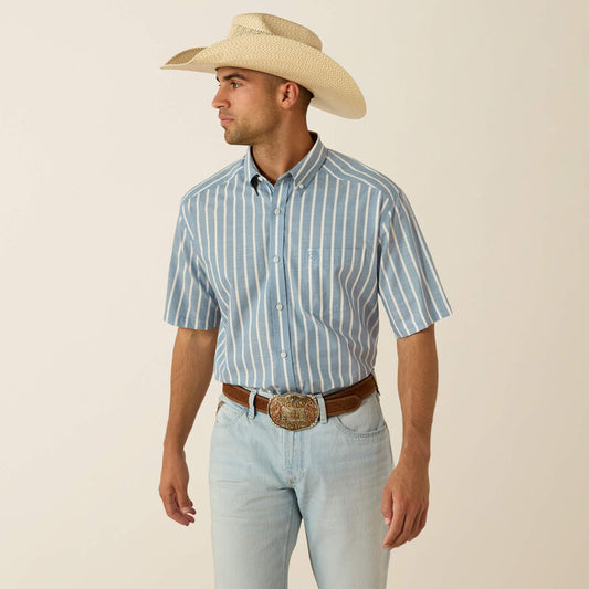 Ariat Pro Series Tre Classic Fit Shirt in Blue Shadow Stripe