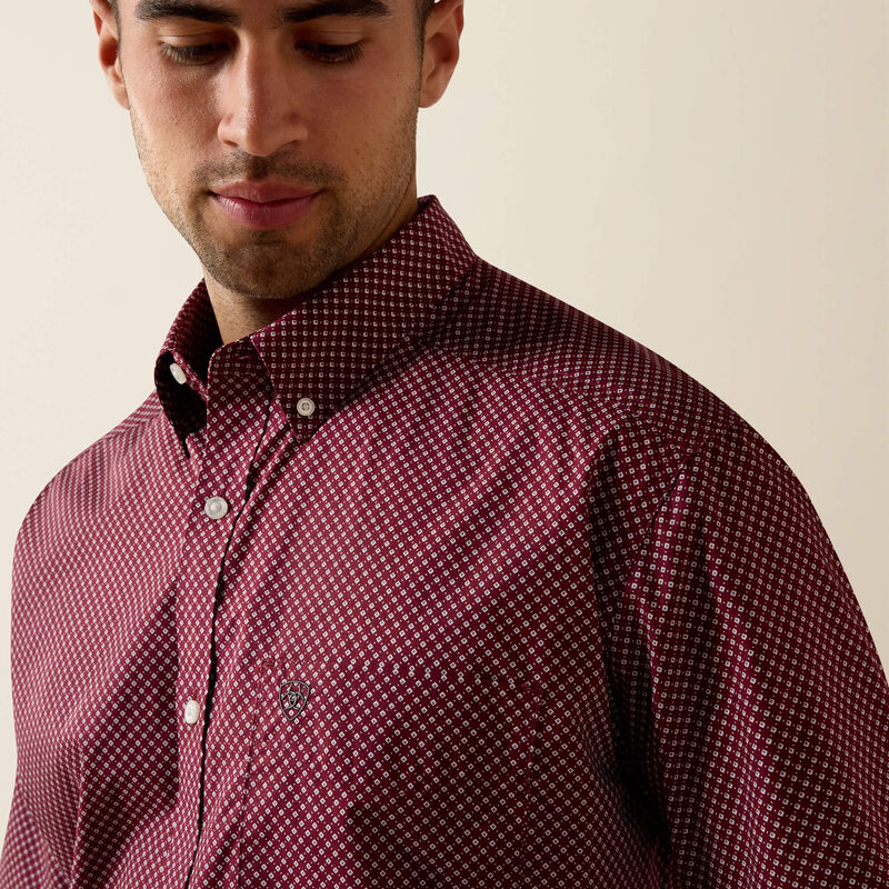 Ariat Pippin Classic Fit Shirt in Maroon Banner Geo Print