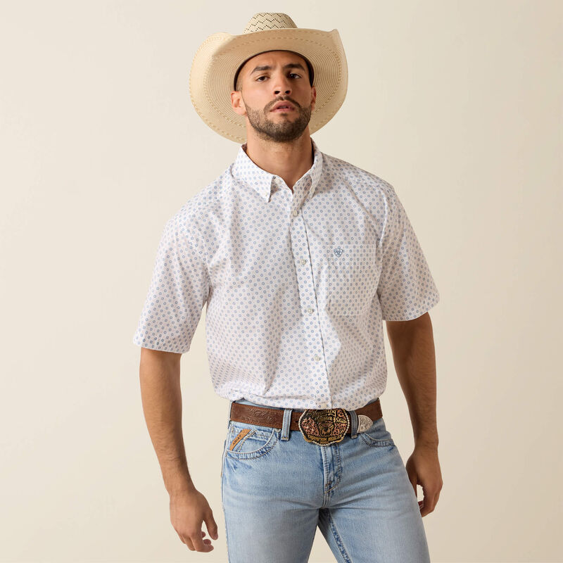 Ariat Tenzin Classic Fit Shirt in White Medallion Print