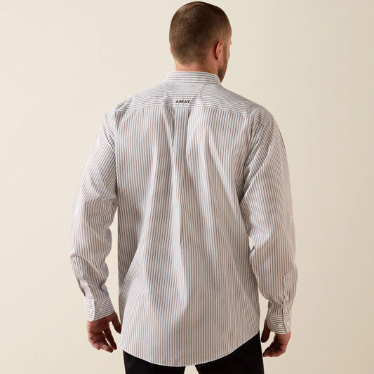 Ariat Wrinkle Free Cory Classic Fit Shirt in White Stripe