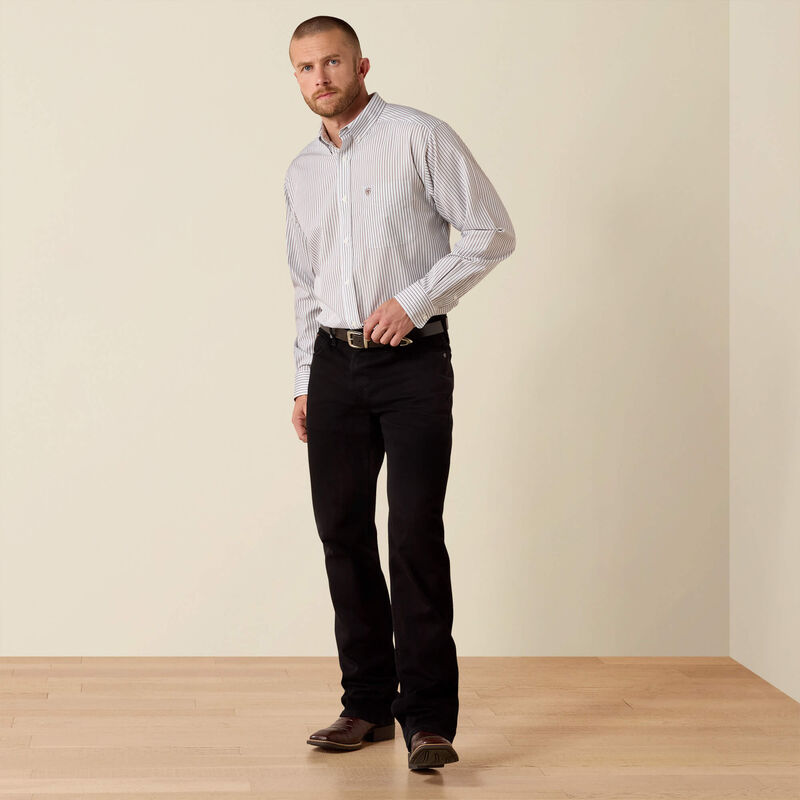 Ariat Wrinkle Free Cory Classic Fit Shirt in White Stripe