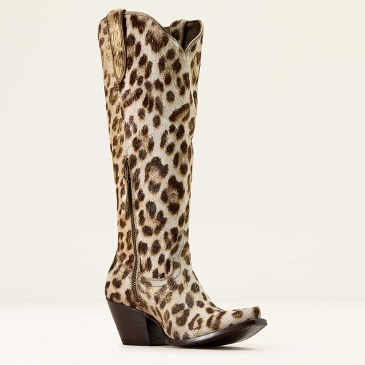 Ariat Casanova X Toe Western Boot in Gilded Leopard Hair On