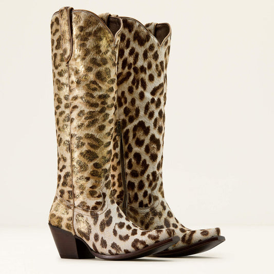 Ariat Casanova X Toe Western Boot in Gilded Leopard Hair On