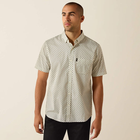 Macsen Modern Fit Shirt in Pristine Diamond Points Print