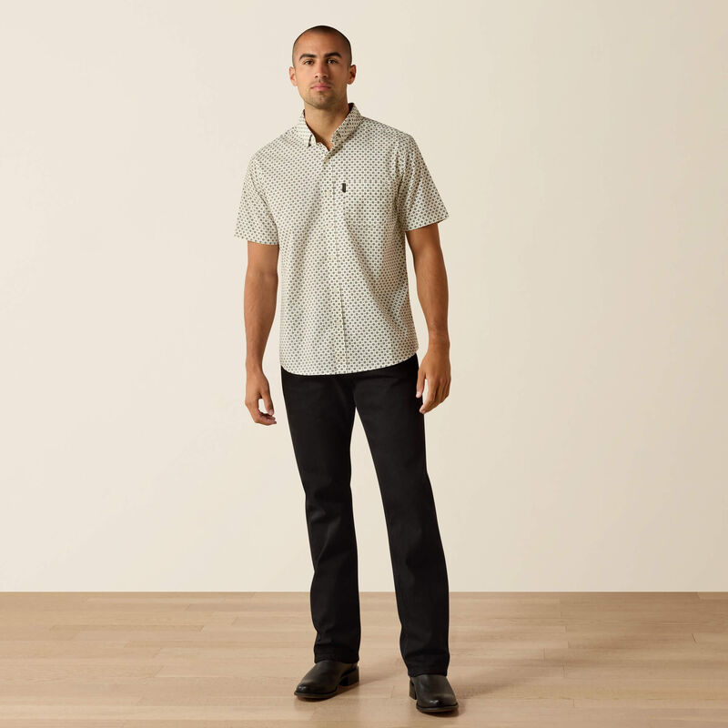 Macsen Modern Fit Shirt in Pristine Diamond Points Print