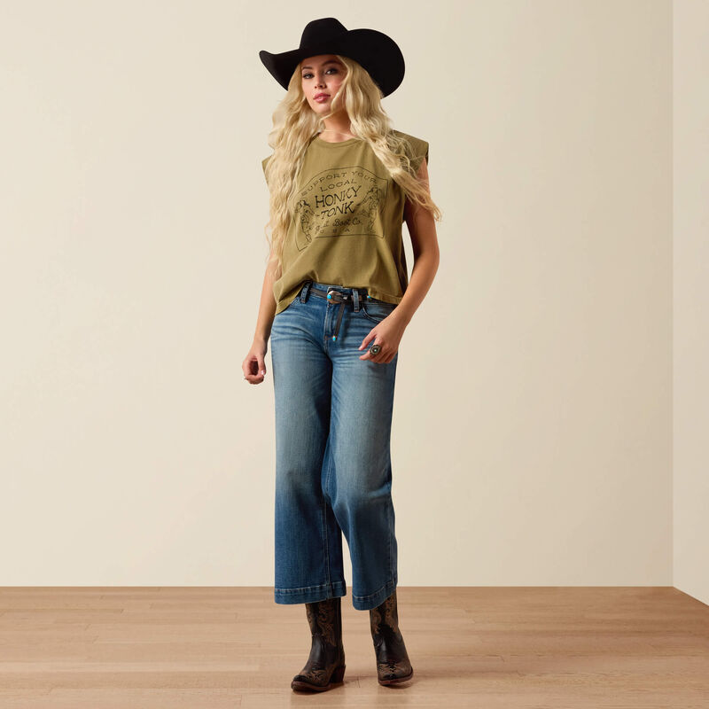 Ariat Perfect Rise Jazmine Wide Leg Crop Jeans in Albuquerque