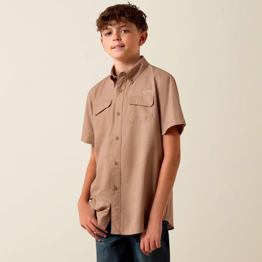 Ariat Printed VentTEK Outbound Classic Fit Shirt in Khaki Southwest Cross Print