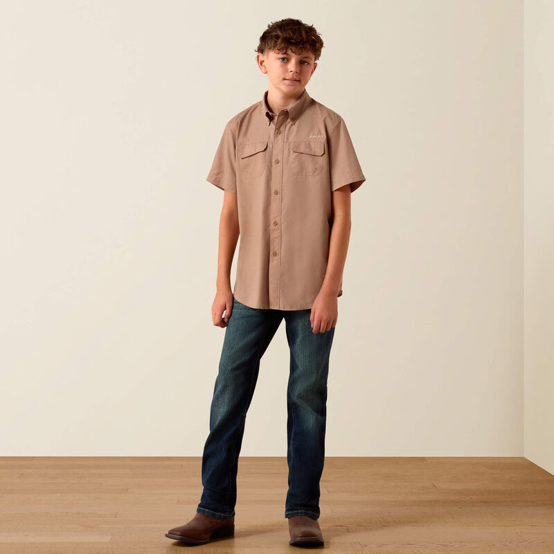 Ariat Printed VentTEK Outbound Classic Fit Shirt in Khaki Southwest Cross Print