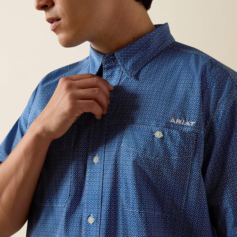 Ariat Printed 360 Airflow Classic Fit Shirt in Blue Quartz