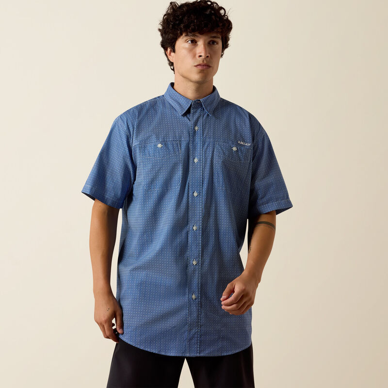 Ariat Printed 360 Airflow Classic Fit Shirt in Blue Quartz
