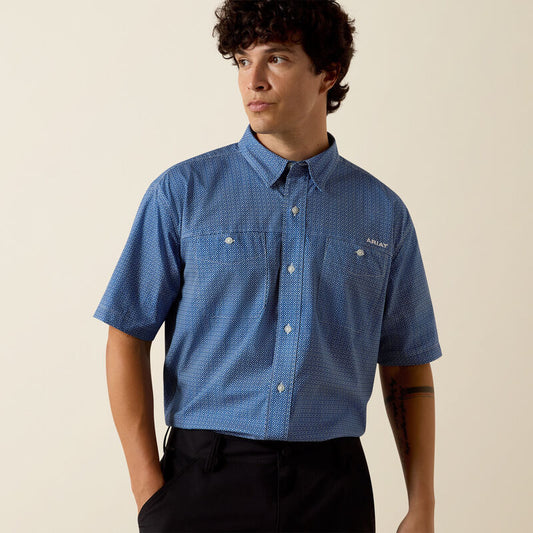 Ariat Printed 360 Airflow Classic Fit Shirt in Blue Quartz