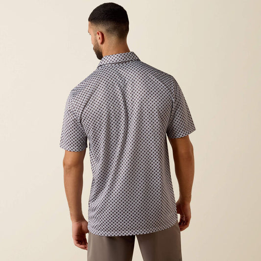 Ariat All Over Print Polo in White Geo X Print
