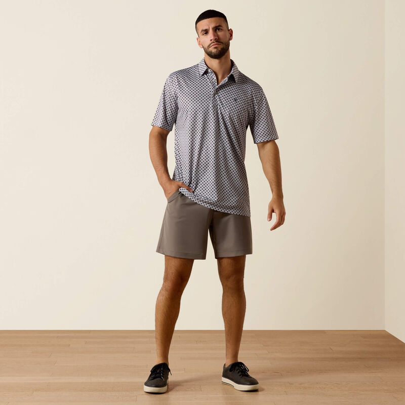 Ariat All Over Print Polo in White Geo X Print