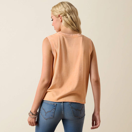 Ariat Wild Roper Tank in Orange Chiffon