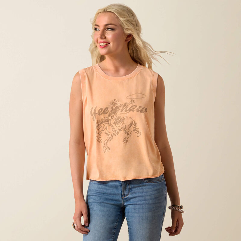 Ariat Wild Roper Tank in Orange Chiffon