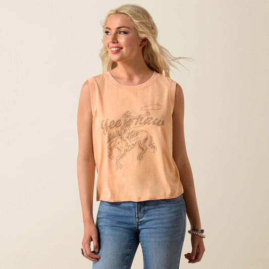 Ariat Wild Roper Tank in Orange Chiffon
