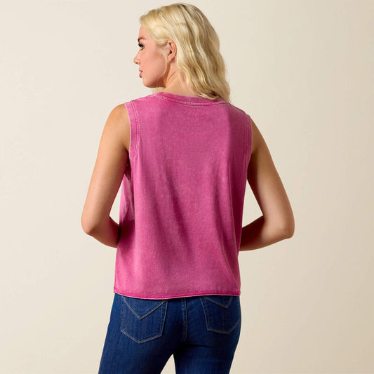 Ariat Rock N Roll Tank in Rose Sorbet