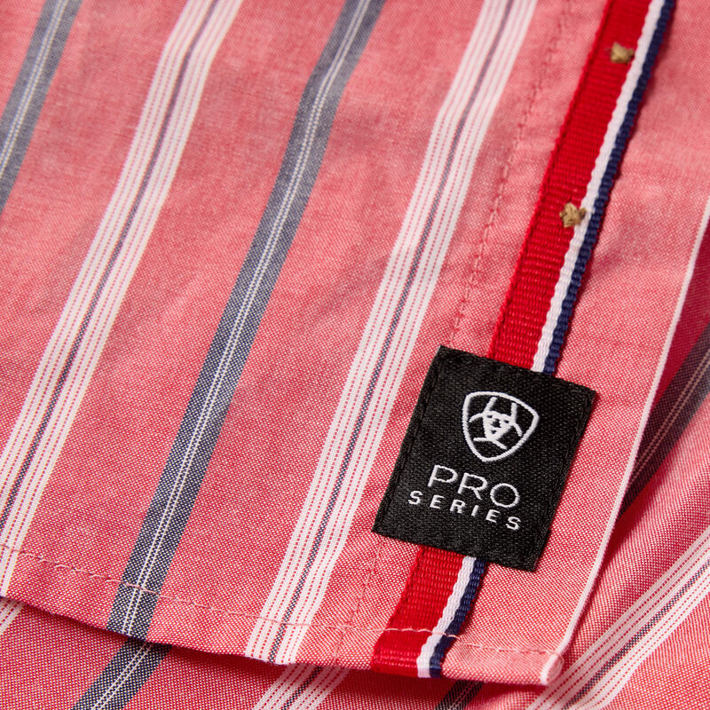 Ariat Pro Series Bobby Classic Fit Shirt in Hibiscus Red Stripe