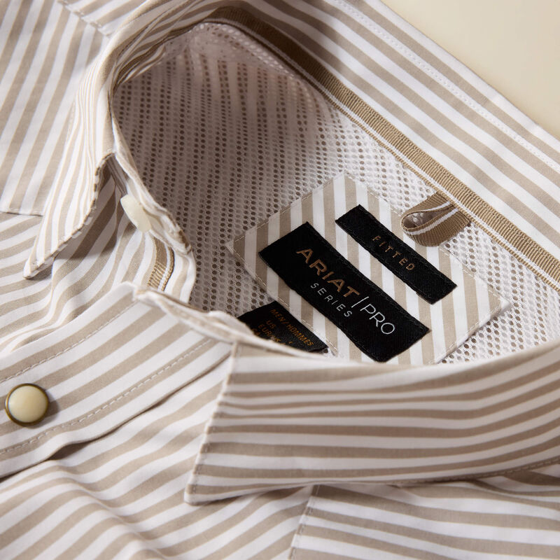 Ariat Pro Series Frasier Fitted Snap Shirt in Roasted Cashew Stripe