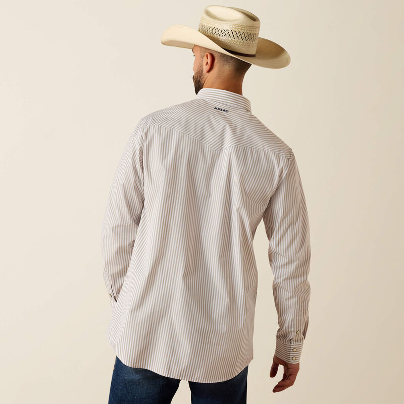 Ariat Pro Series Frasier Fitted Snap Shirt in Roasted Cashew Stripe